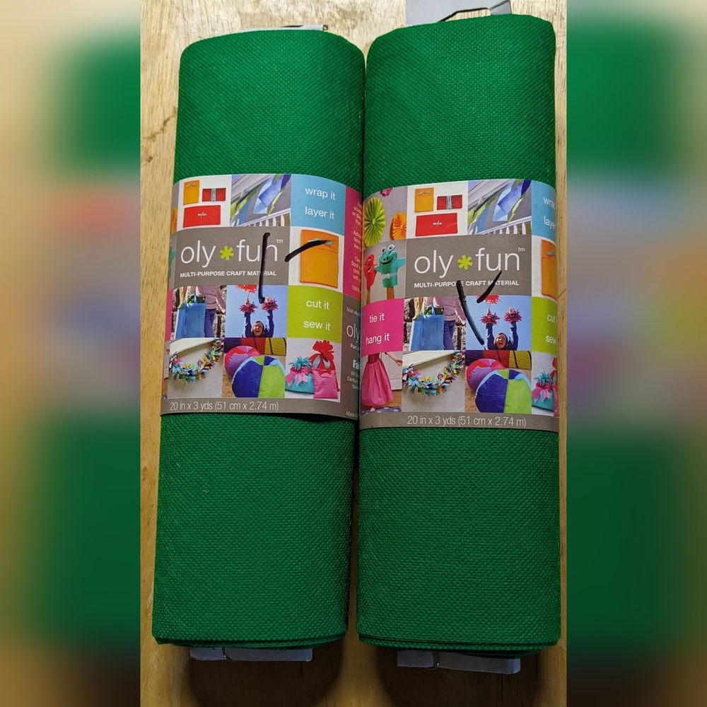 🎨 Oly*Fun Multi-Purpose Craft Fabric – 2 Rolls 3 Yards Each Clover, TM4